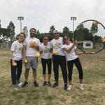 Organizandores del ISEF con remeras de SACUDE
