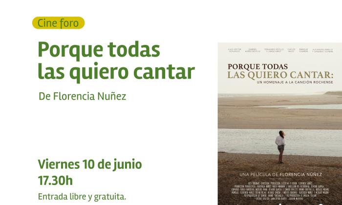 placa de promocion del cine porque todas las quiero cantar viernes 10 de junio 17.30 horas
