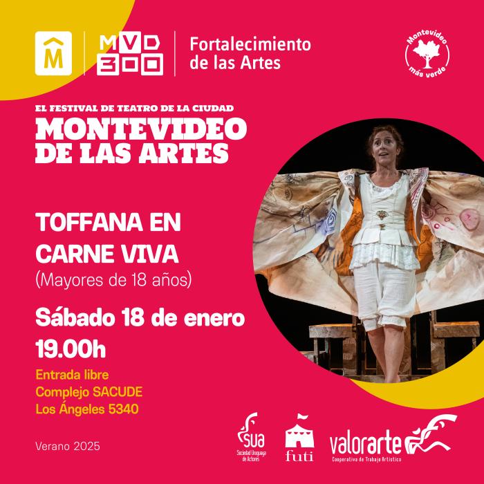 afiche de la obra, se ve a una mujer con alas