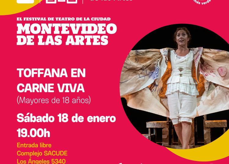 afiche de la obra, se ve a una mujer con alas