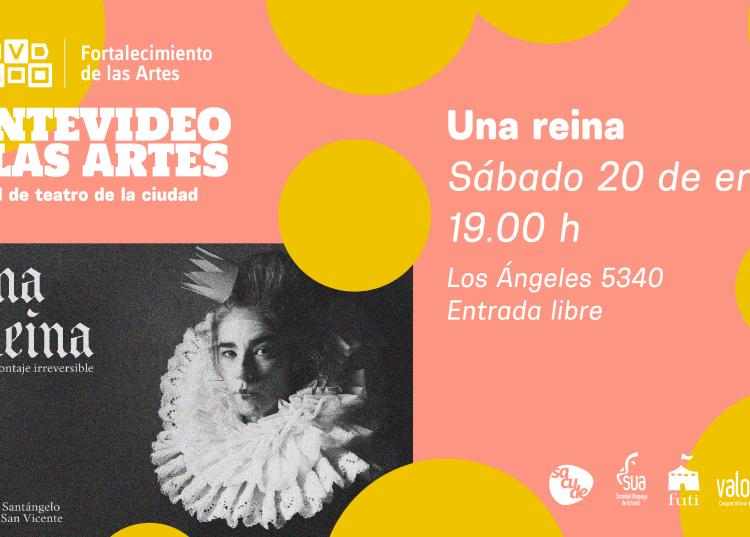 imagen de promocion de la obra una reina con datos de a obra que se detallan mas abajo