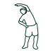 icono de persona mayor estirando el brazo