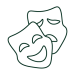 icono de teatro dos mascaras yna feliz y otra triste