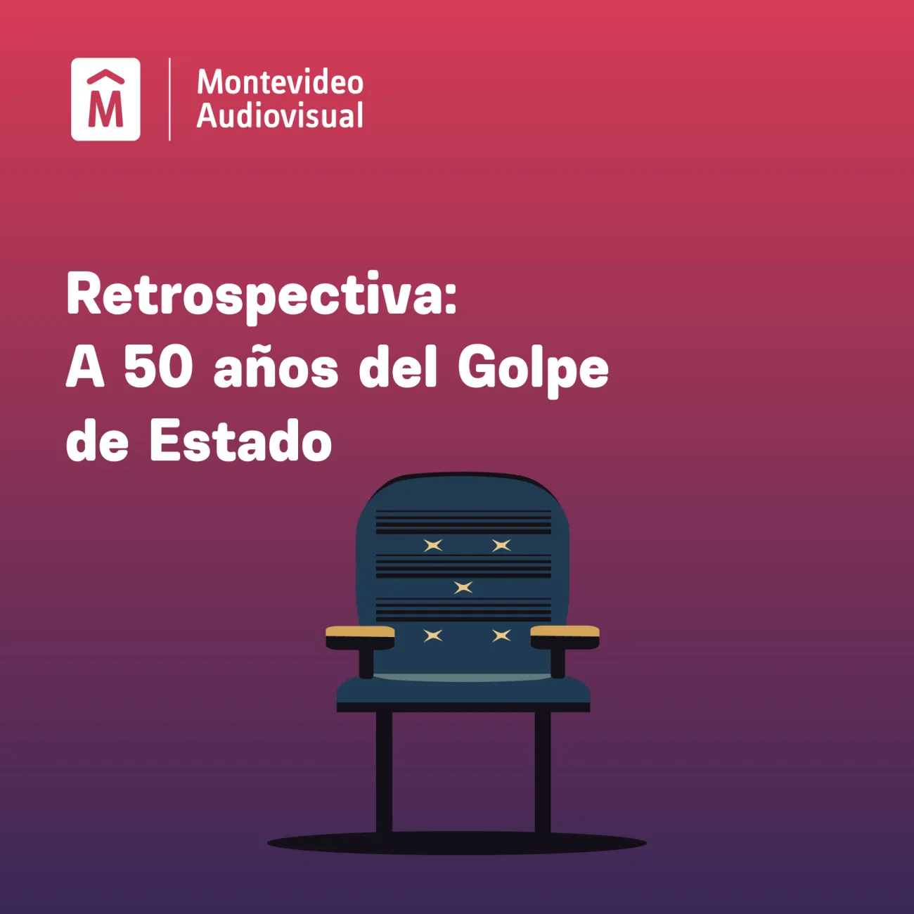 Ilustración de silla con el texto Retrospectiva: a 50 años del Golpe de Estado